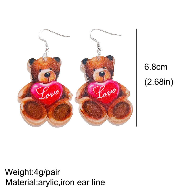 Wholesale Valentine's Day Party Fun Cute Candy Sweet Tape Love Earrings
