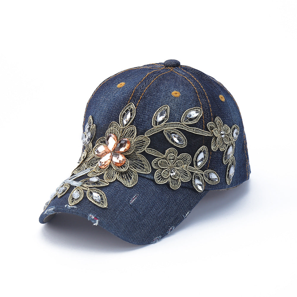 Wholesale Diamond Inlaid Denim Baseball Caps