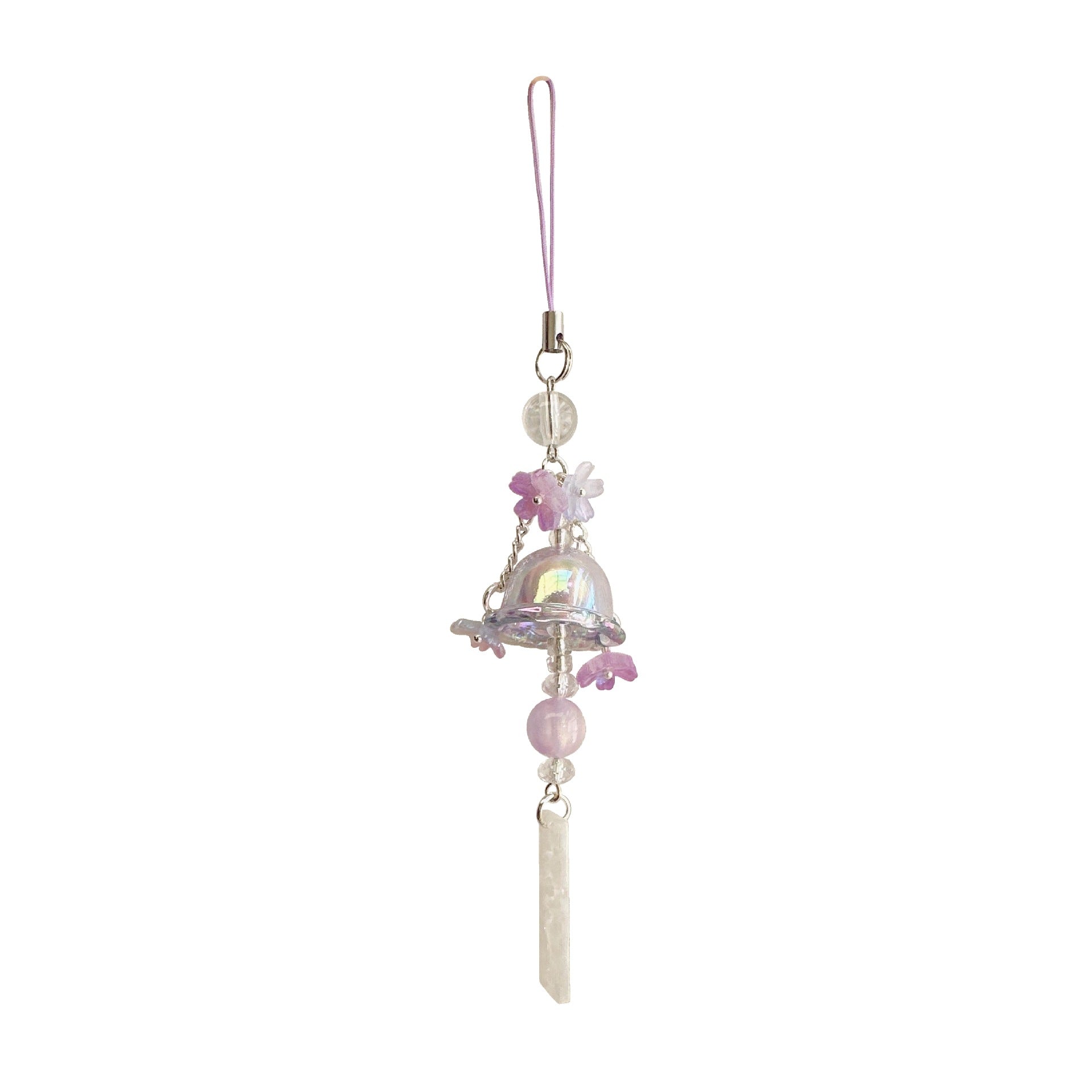 Wholesale Creative Jellyfish Wind Chime Glass Lily Flower Keychain