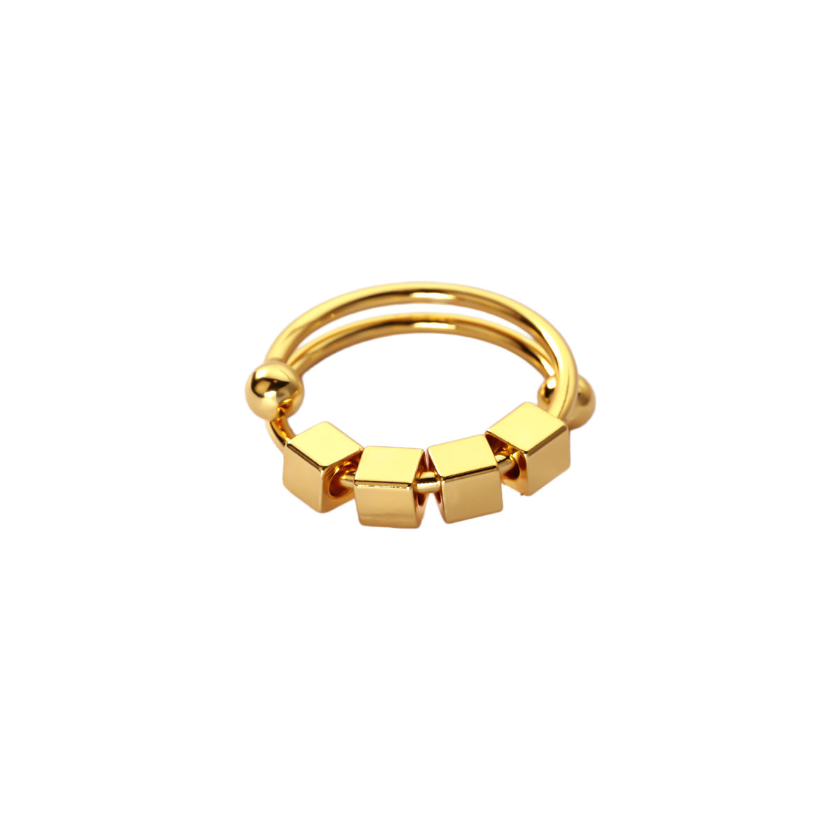 Wholesale Spiral bead rotatable open ring