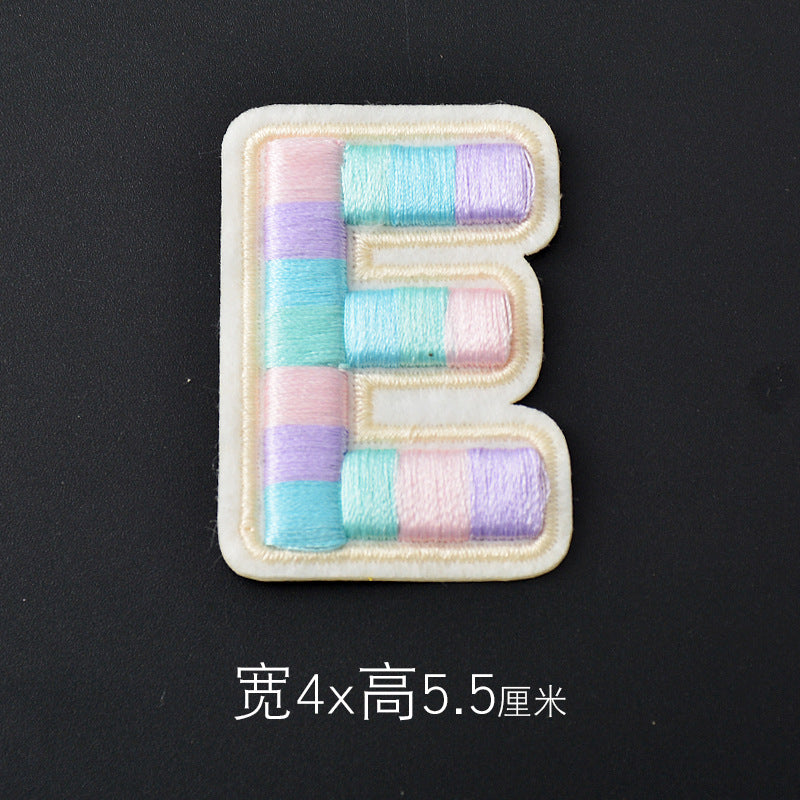 Wholesale Polyester 3D Embroidered Letter Patches Rainbow Self Adhesive DIY Fabric Appliques For Clothing Bags Shoes Hats Boutique Resale