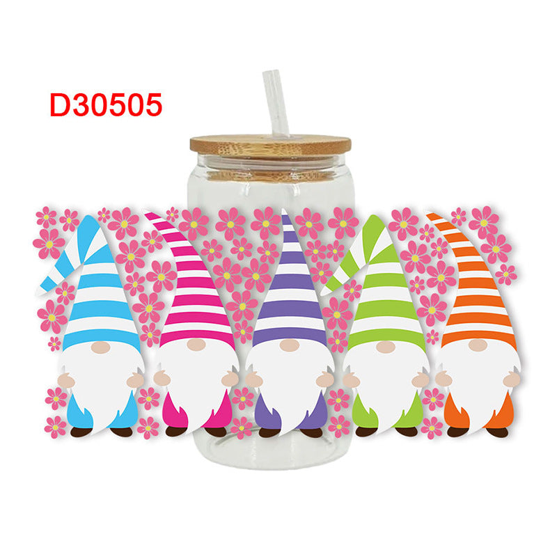 Wholesale Yellow Flower 16oz Cup UV DTF Wraps