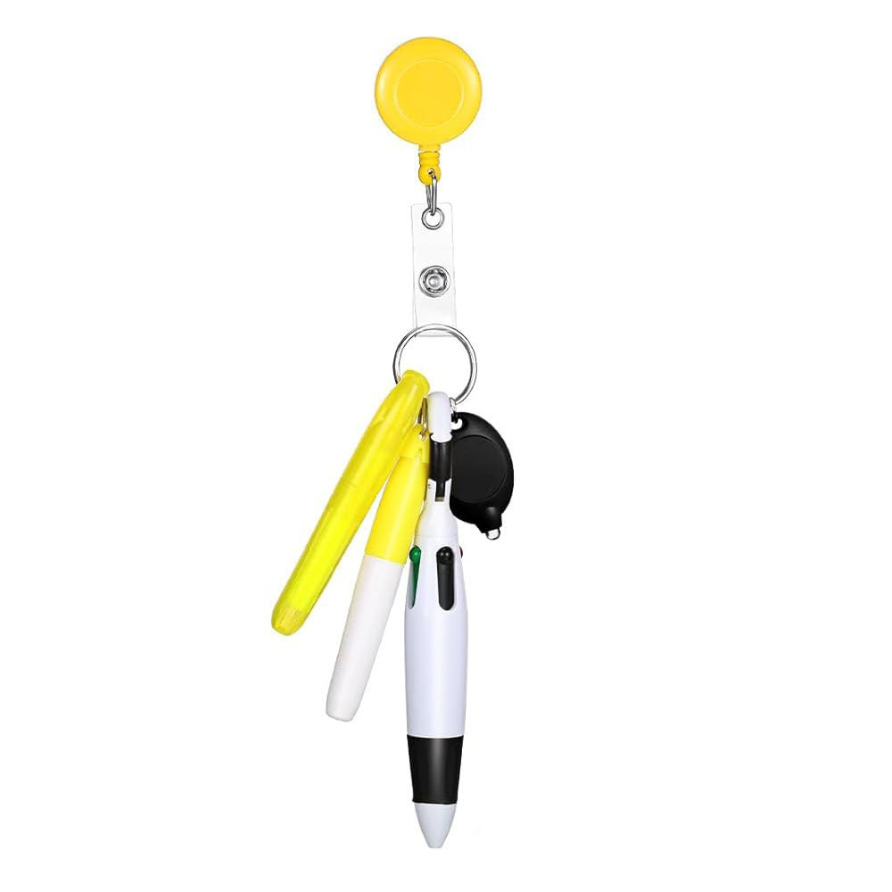 Wholesale Nurse Pen Set with Light Retractable Badge Reel Keychain