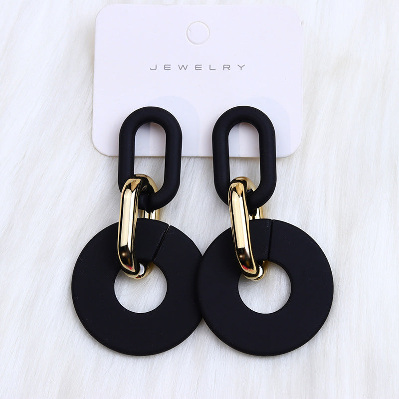 Wholesale Round Hollow Spray Painted Acrylic Earrings