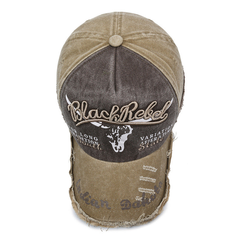 Wholesale Washed Vintage Distressed Embroidered Sun Protection Baseball Cap