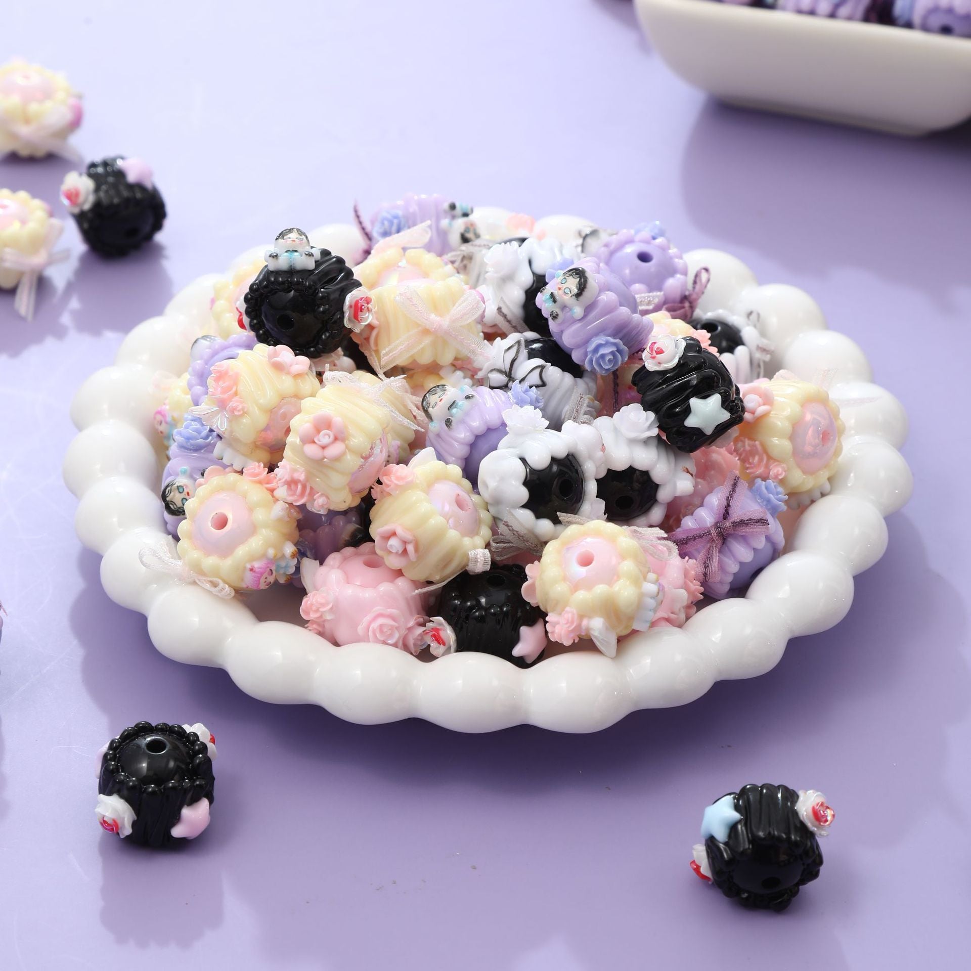 Wholesale Cartoon 3D Flower Heavy Beads