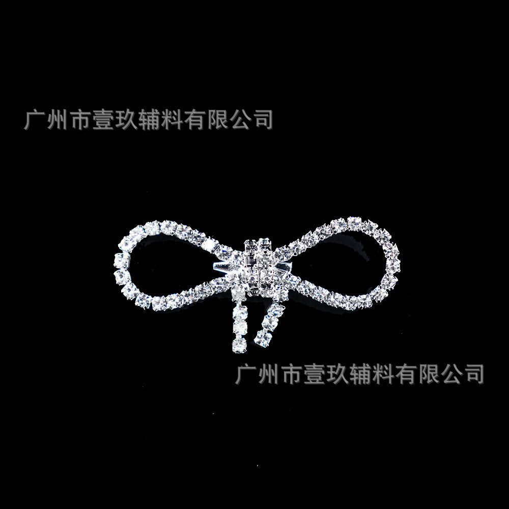 Wholesale Diverse Silver Bow Water Diamond Crystal Chest Flower DIY Patches