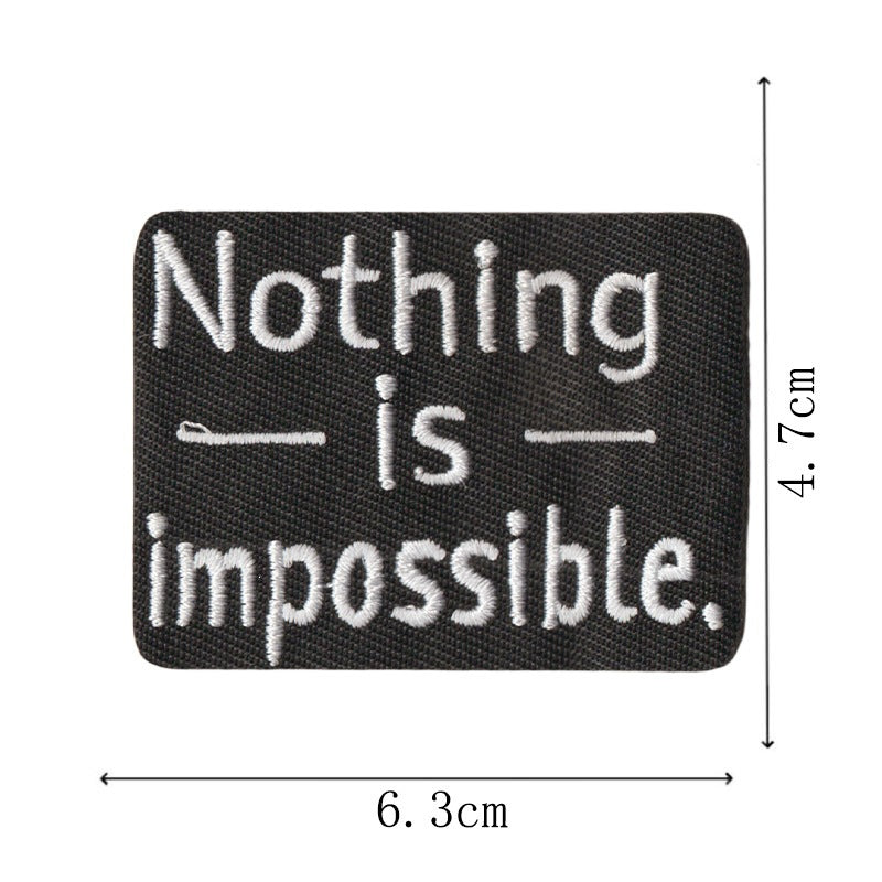 Wholesale Embroidered Patch Set Of 9 Cartoon Math English Phrase Iron On Applique For Clothing Bags Towels DIY Craft Supply