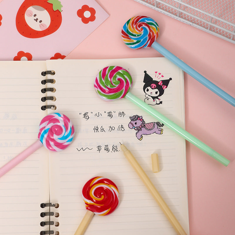 Wholesale lollipop shape gel pen student gift pen children's prize pen black writing pen creative stationery
