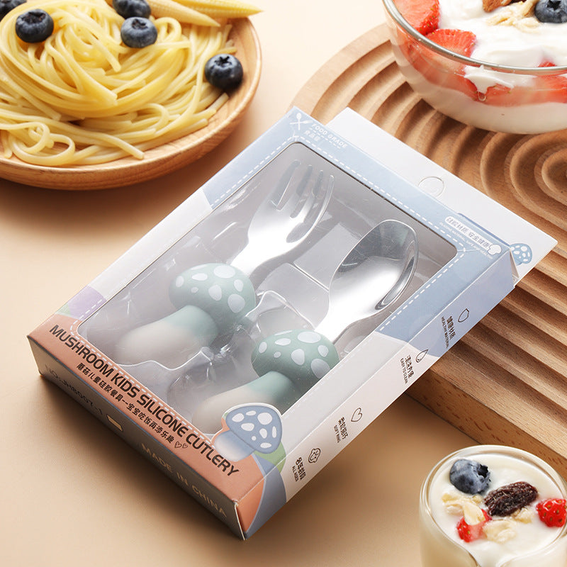 Wholesale Cartoon Silicone Baby Spoon for Learning To Eat and Training with Short Handle