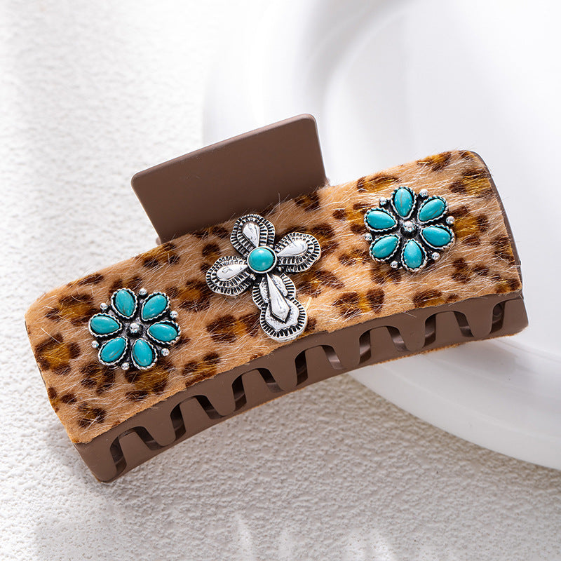 Wholesale Bohemian turquoise western style clip leather clip