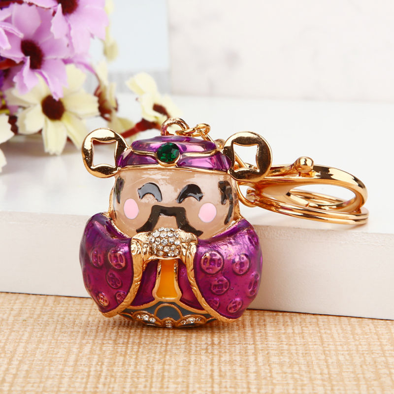 Wholesale Stylish Rhinestone Bear Keychain Car Key Accessory Bag Charm Champagne Zinc Alloy Wedding Gift For Resale