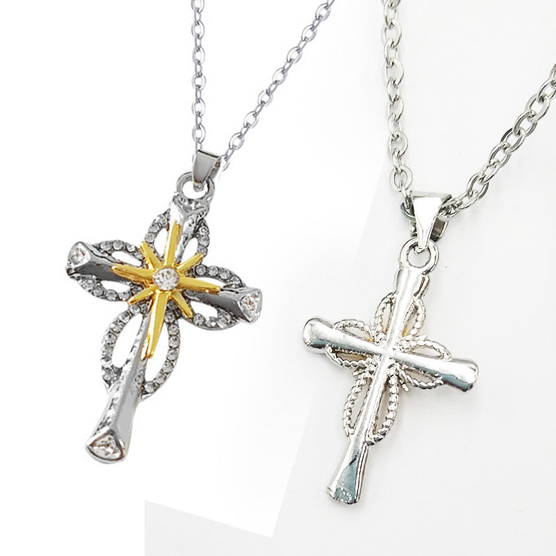 Wholesale Summer  Cross Necklace Double-Layer Accessory