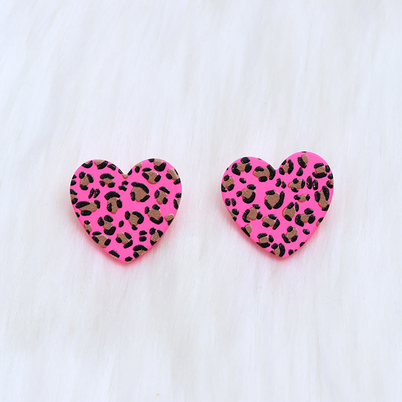 Wholesale Christmas Love Shape Snowflake Leopard Star Acrylic Earrings