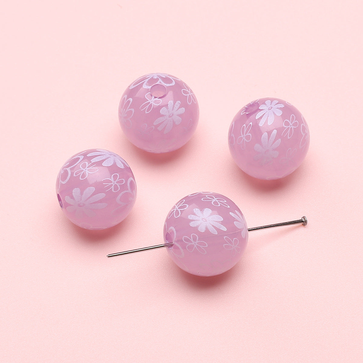 Wholesale  Printed Beads Cartoon Beaded Handmade DIY  Acrylic Beads