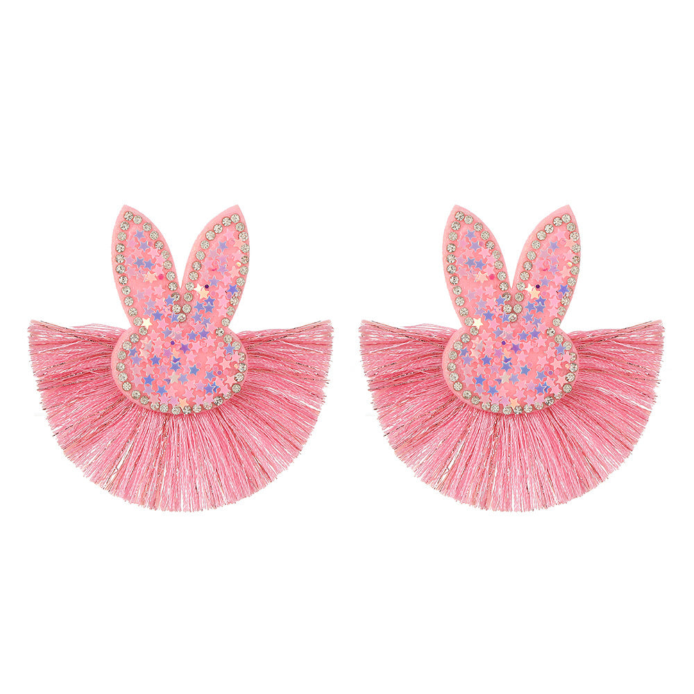 Wholesale Bohemian Tassel Exaggerated Rhinestone Elk Earrings