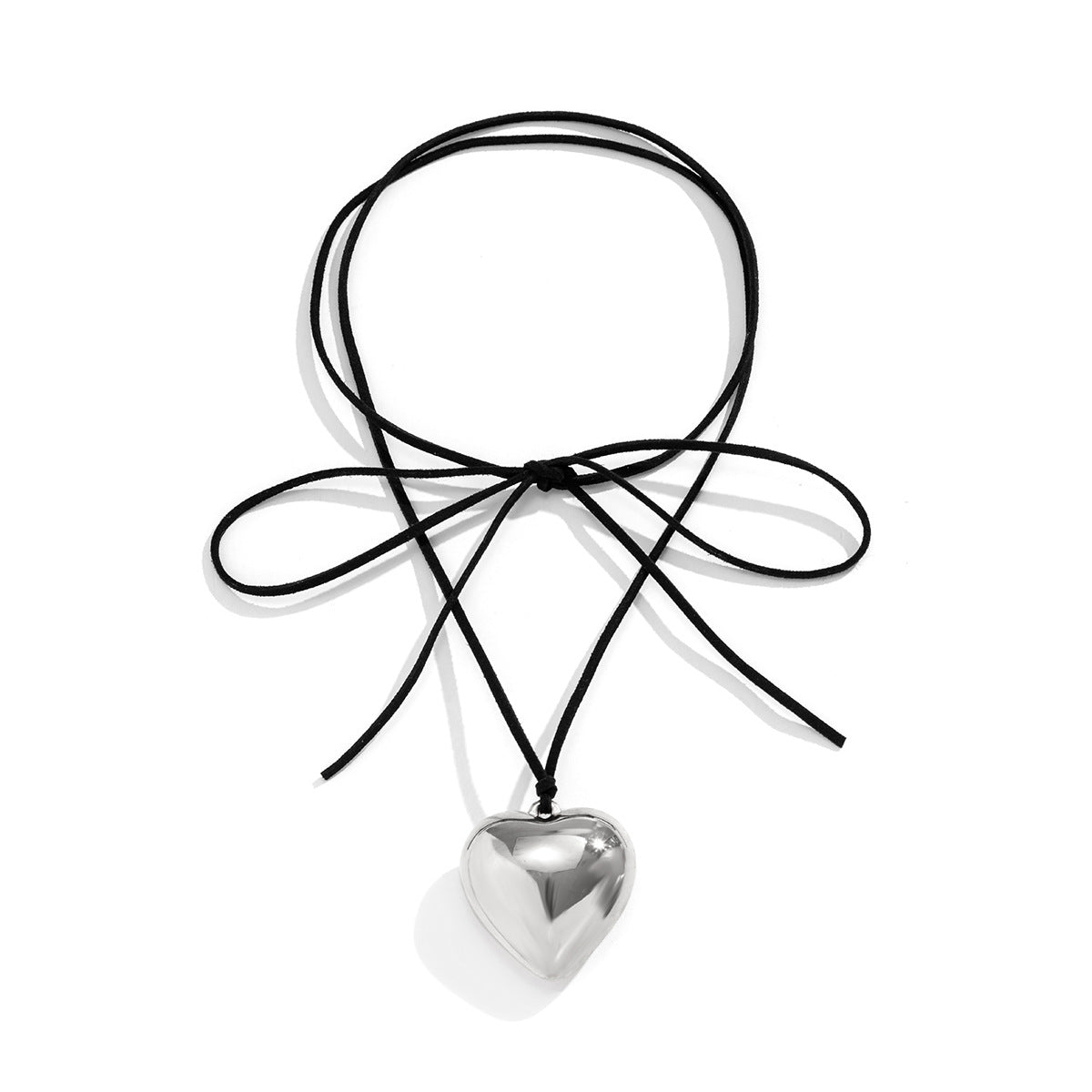 Wholesale Plastic Heart Pendant Long Leather Wax Thread Tassel Necklaces