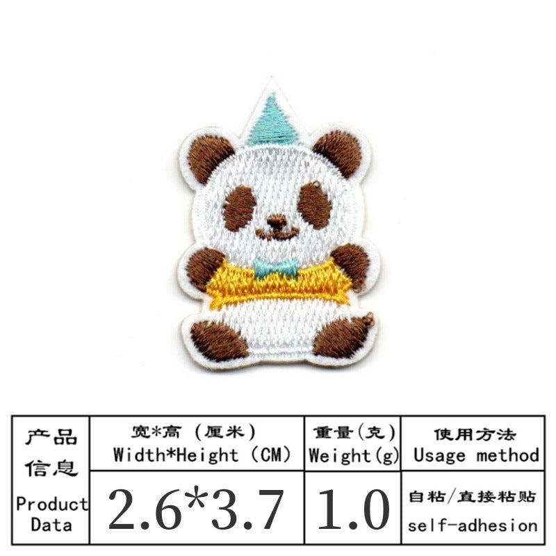 Wholesale 9 Pcs Embroidered Animal Patches Cartoon Lion Elephant Kids Clothing Towel Applique DIY Craft Gift