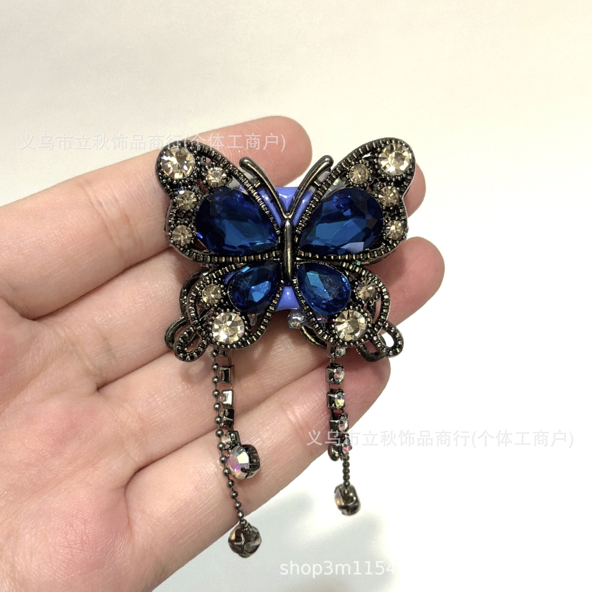 Wholesale 10pcs Soft ceramic three-dimensional butterfly crystal tassel beads