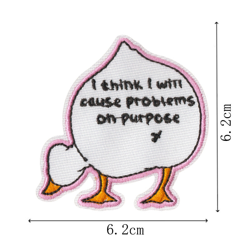 Wholesale Funny duck and cat embroidery DIY Patches