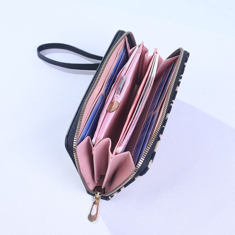 Wholesale Long Leopard Print Women's Large Capacity Multi-card Slot Wallet
