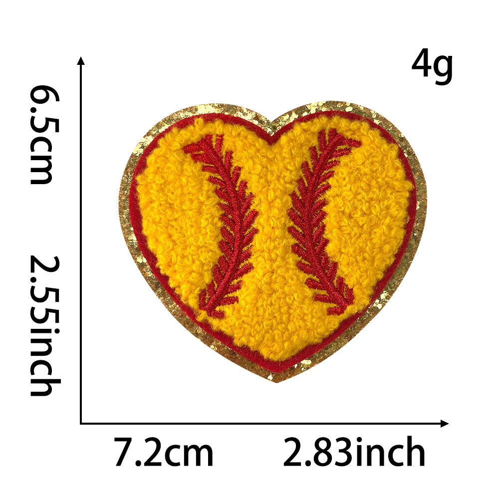 Wholesale Love Basketball Theme Patch Gold Edge Embroidered Iron On DIY Accessory For ets
