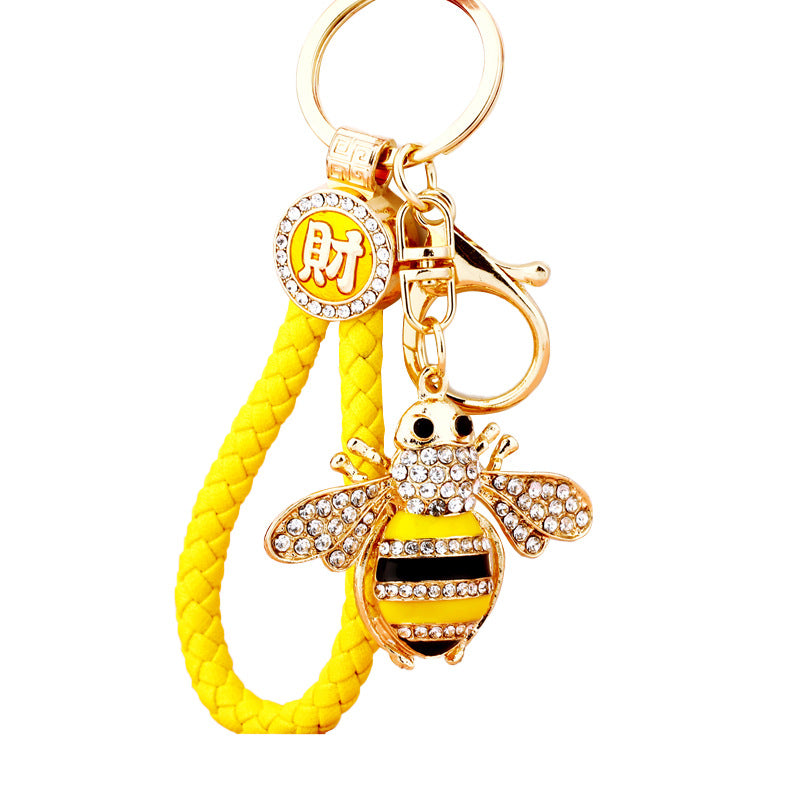 Wholesale Diamond-encrusted bee insect car key chain
