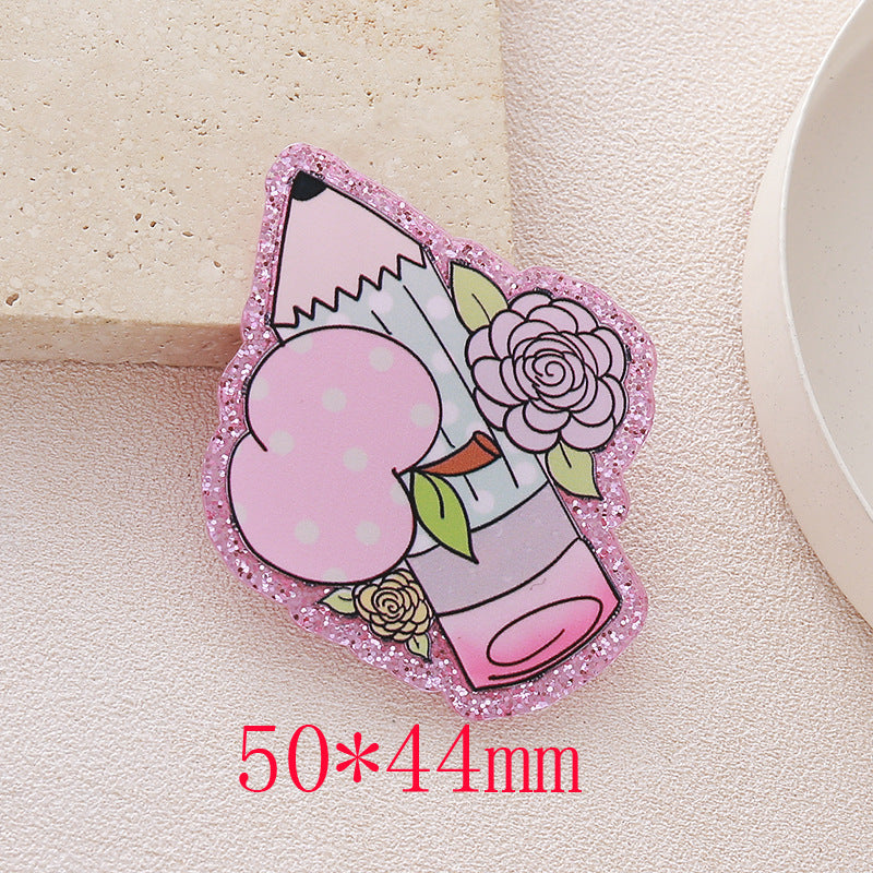Wholesale 10pcs Cartoon DIY Acrylic Slides and Sequins Acrylic Flatback