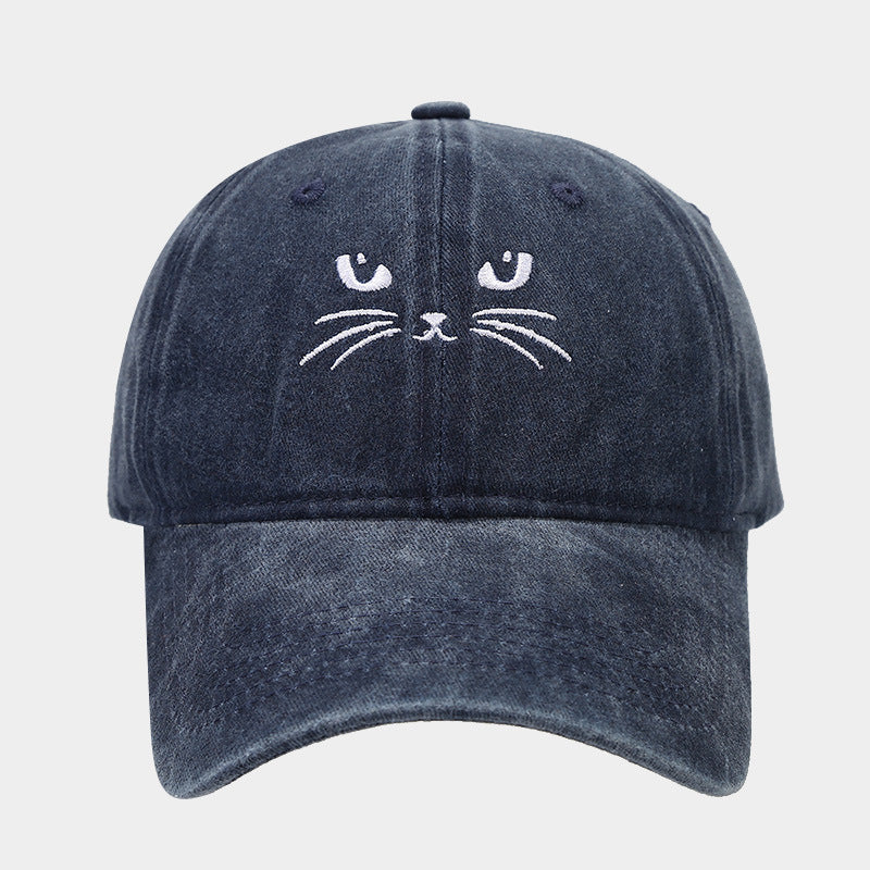 Wholesale Retro Cute Cat Embroidered Casual Baseball Cap