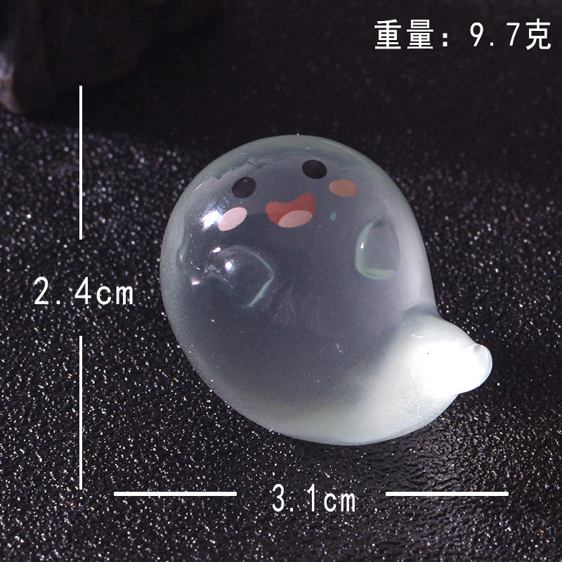 Wholesale  Glowing Ghost Resin Car Decoration - Cute Luminous Micro Landscape Ornament,  Trendy Home Decor Accent,  Birthday Gift