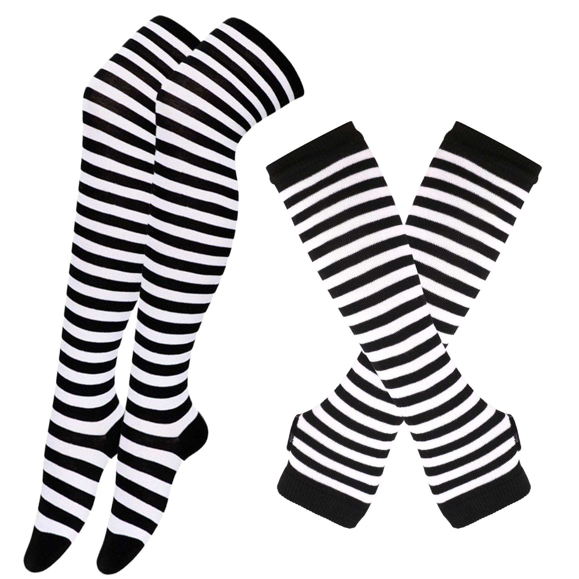 Wholesale Halloween Christmas Funny Striped Gloves Long Socks Set
