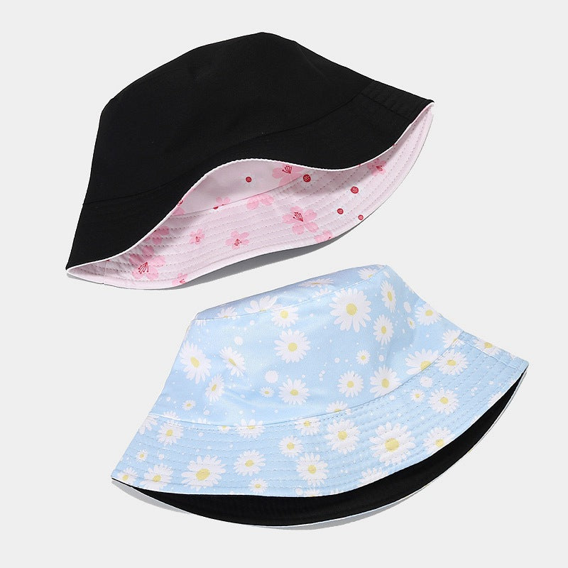 Sombrero de cubo de patrón de flores de poliéster al por mayor