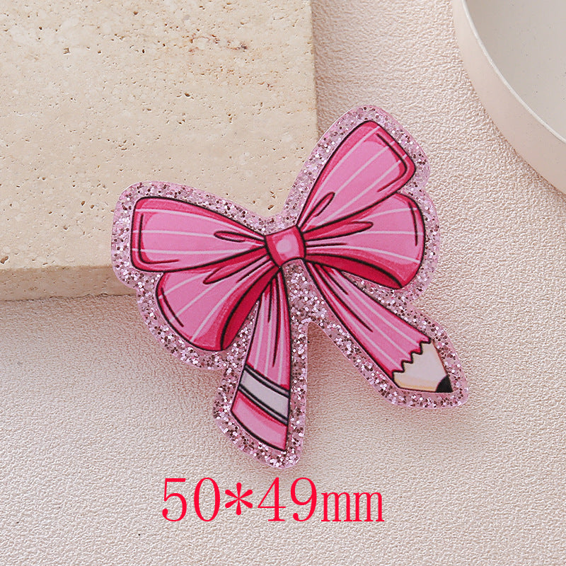 Wholesale 10pcs Cartoon Bow DIY Acrylic Flatback