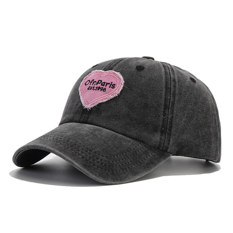 Wholesale Fashion Pink Love Embroidered Washed Baseball Cap