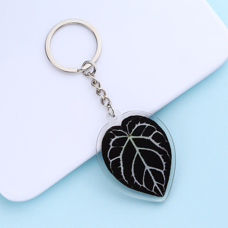 Wholesale 50PCS Creative Simulated Leaf Acrylic Keychain
