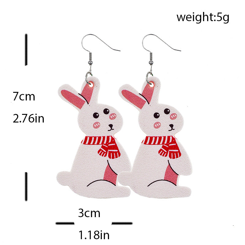 Wholesale Easter Bunny Egg Leather Earrings