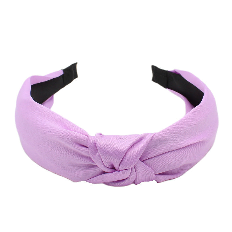 Wholesale Fabric Solid Color Cross Tie Headband