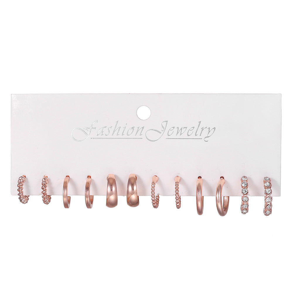 Wholesale Square Geometry Diamond Alloy Earrings