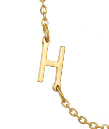 Wholesale 26 Alphabet Gold Up and Down Hole Stainless Steel Necklace