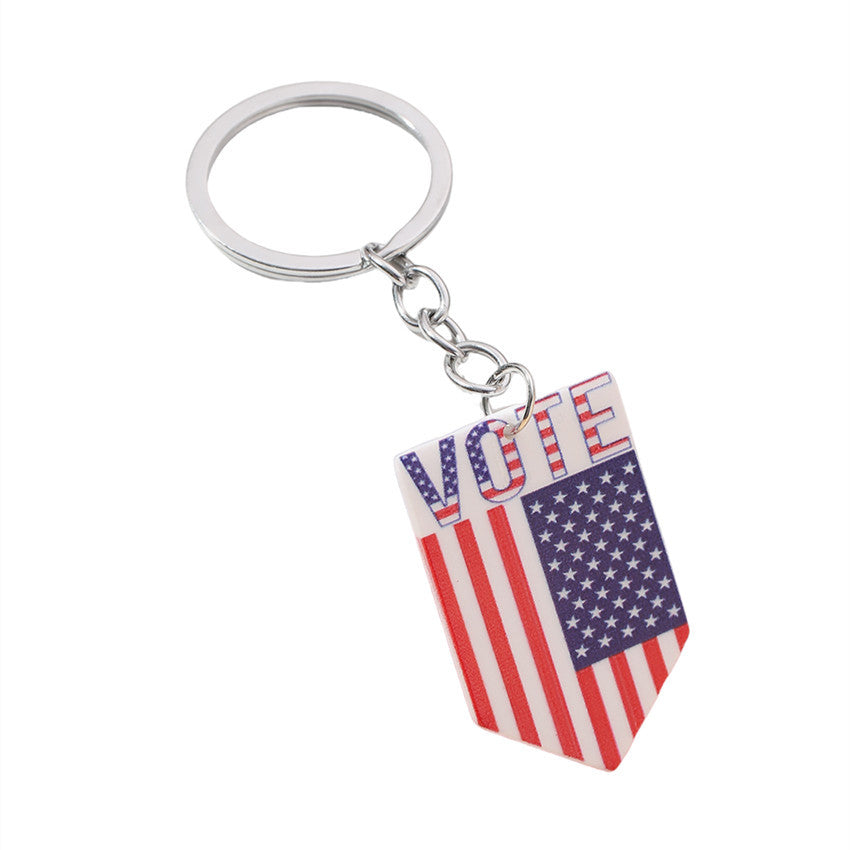 Wholesale American Independence Day Flag Love Acrylic Keychain
