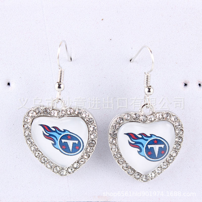 Wholesale Peach Dot Diamond Logo Earrings