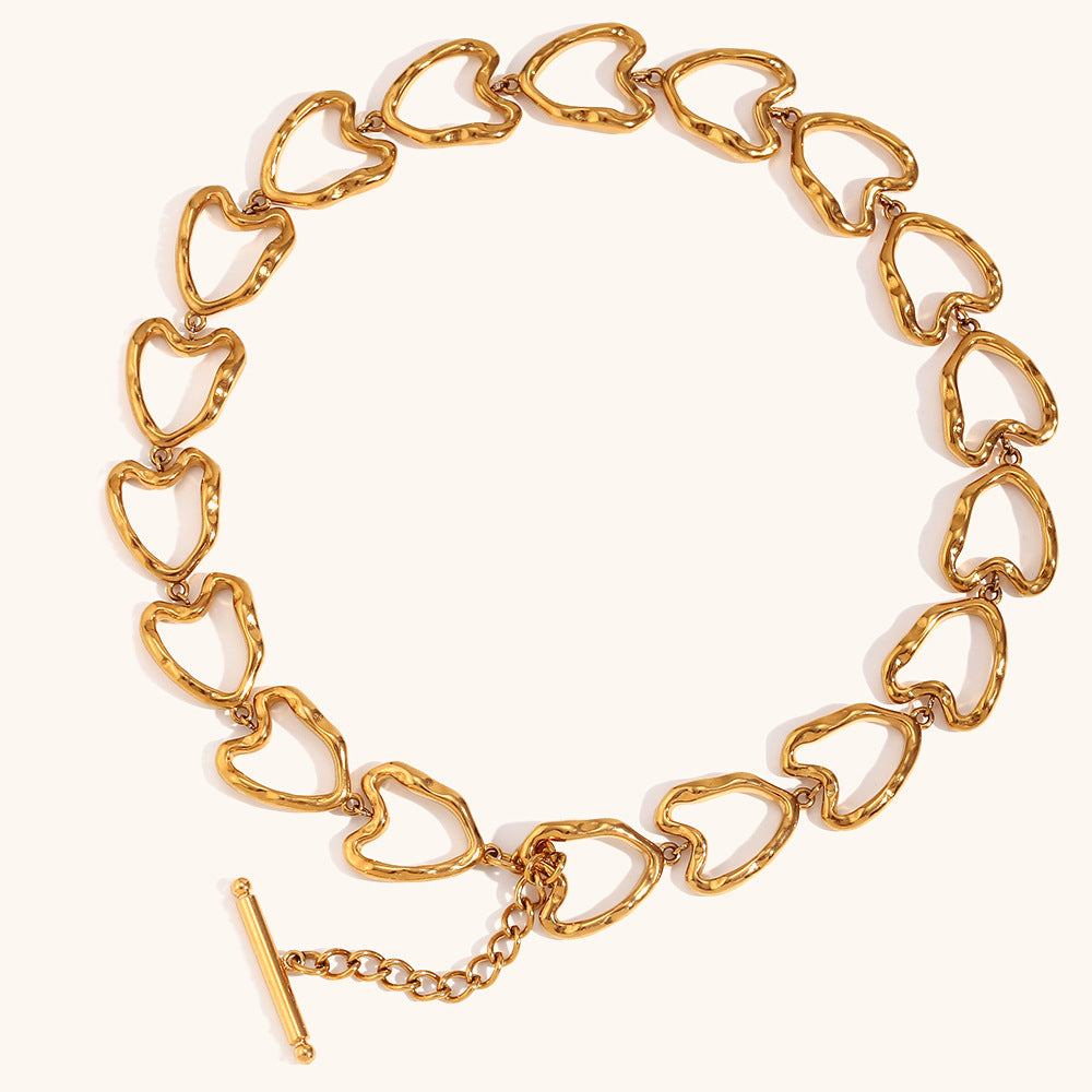 Wholesale Cast Love Stainless Steel Gold Plated Handmade Chain Bracelet