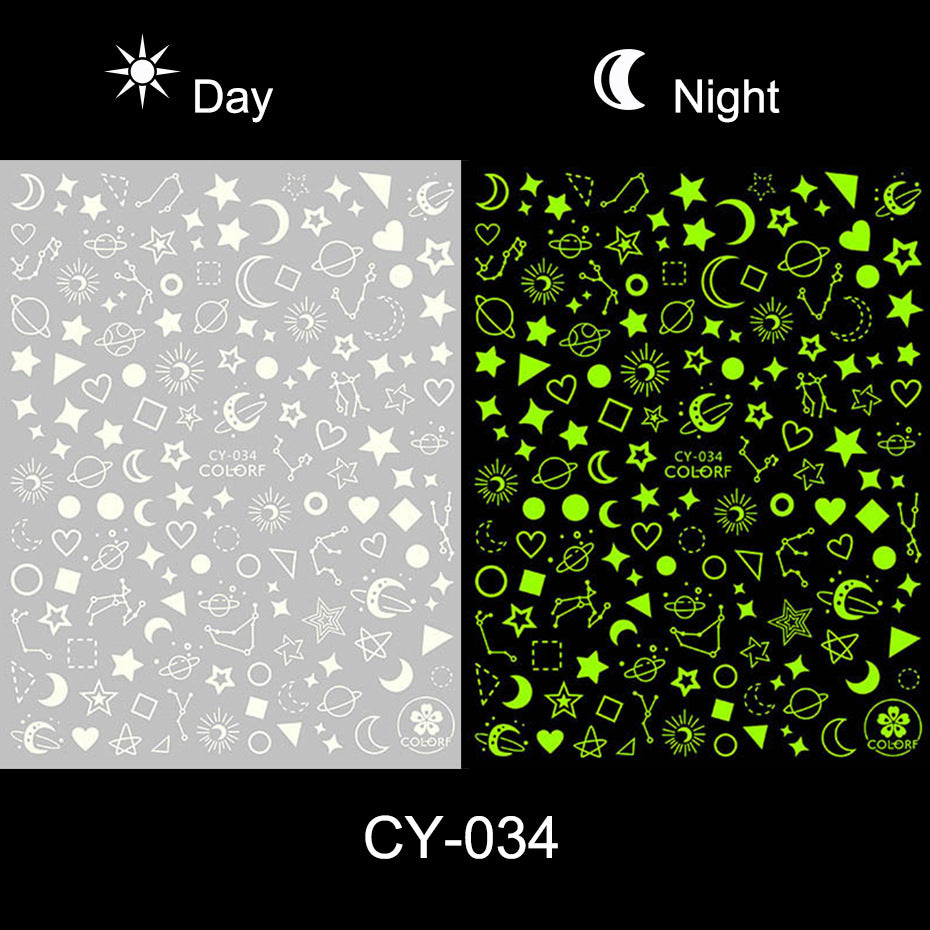 Wholesale 3pcs Luminous nail stickers