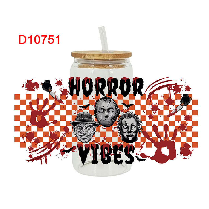 Wholesale Red Horror Series 16oz Cup UV DTF Wraps