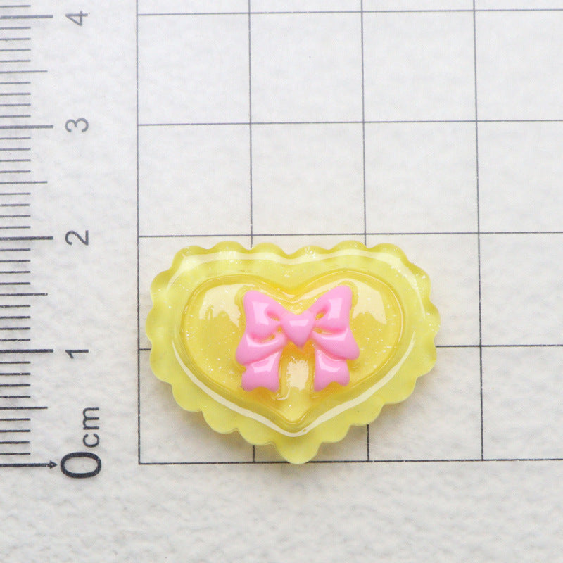 Wholesale 10pcs Pearlescent Love Resin Accessories DIY Cream Glue Handmade FlatBack