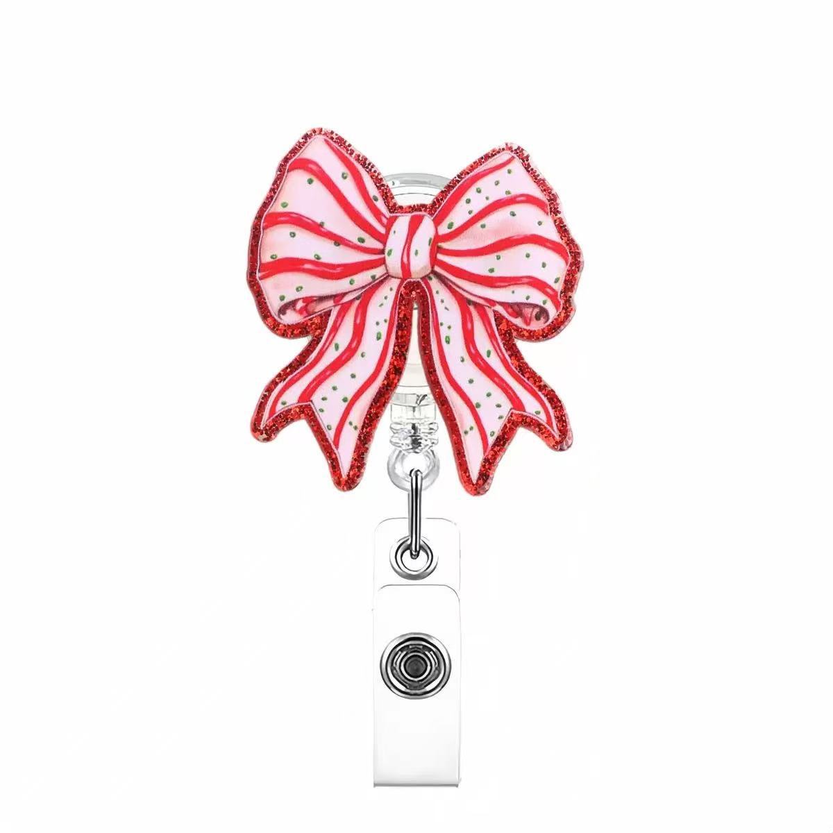 Wholesale Bow Christmas Tree  Badge Reels