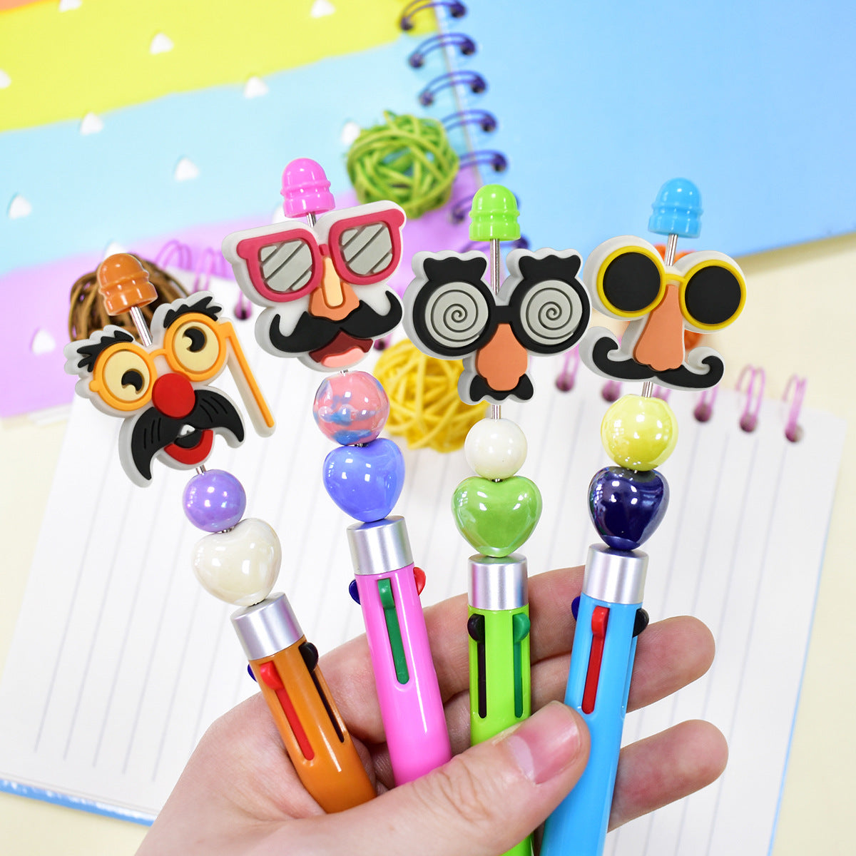 Wholesale Random 100pcs April Fool' s Day-themed Funny Mustache DIY PVC Soft Rubber Beads
