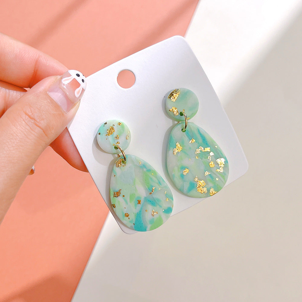 Wholesale Starry Sky sy Soft Ceramic Geometric Splicing Earrings