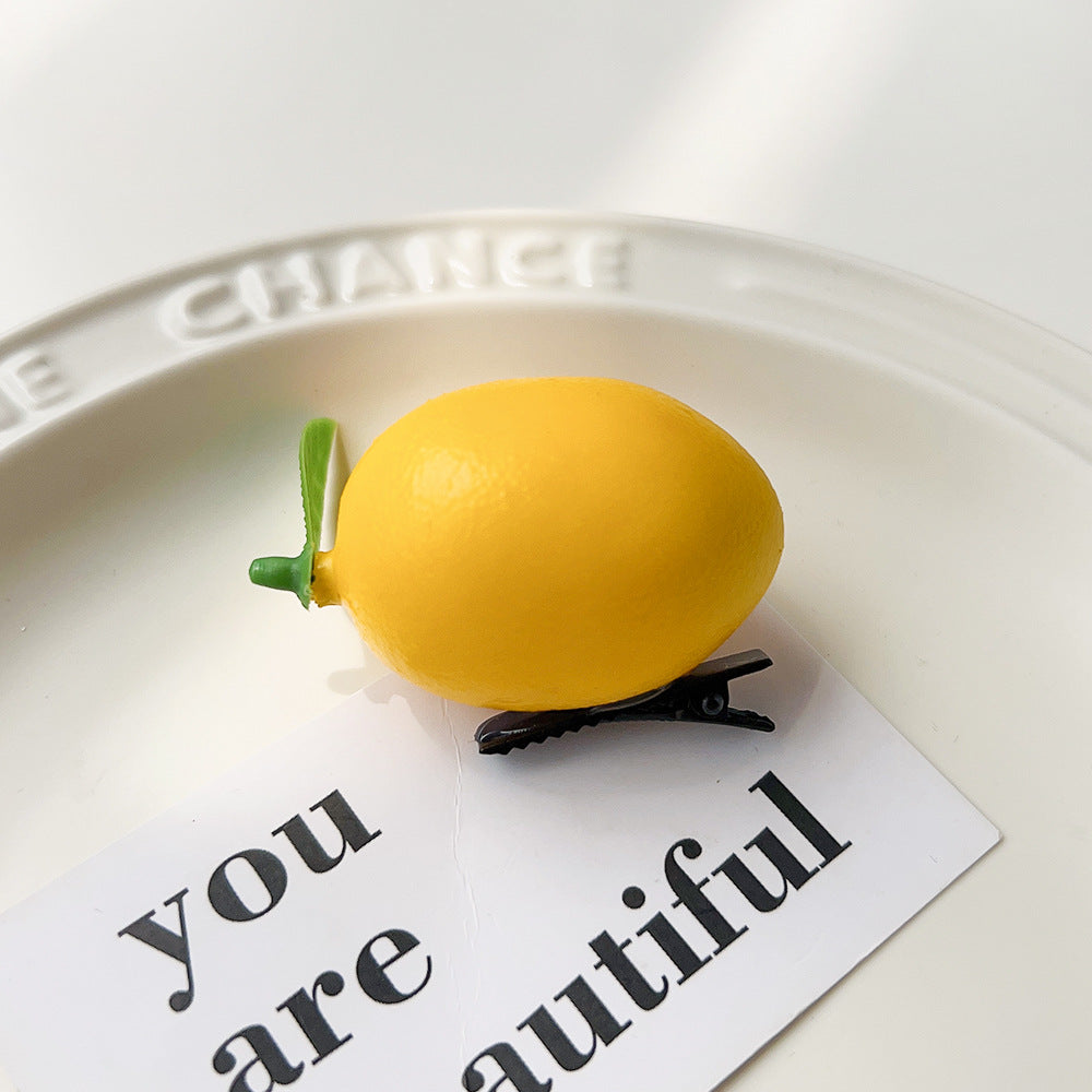 Resina al por mayor clips de cabello de fruta tridimensional