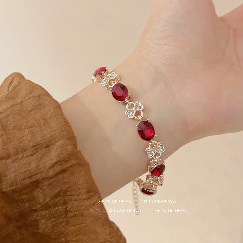 Wholesale Super shiny red zircon high-end fashion all-match red snake niche personality hand jewelry